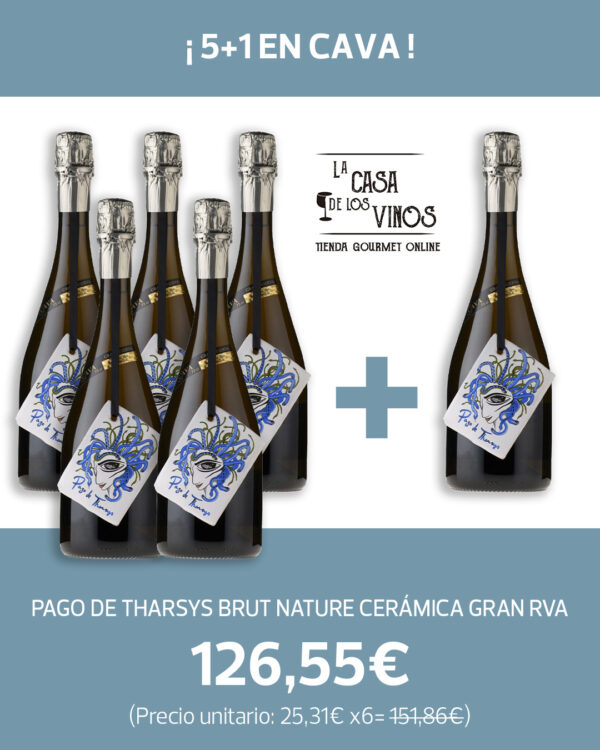 PROMO 5+1 PAGO DE THARSYS BRUT NATURE CERAMICA GRAN RESERVA